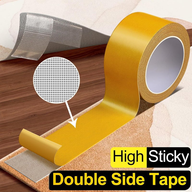 PACKKA Fabric Tape Multifunctional Double Sided Tape for Clothes 2 Rolls 1inch/2inchx33FT10m Heavy Duty Mounting Tape with Strong Adhesion, Suitable for Carpets, Sofas, Doormats, Wood, Glass, Plastic - Image 5
